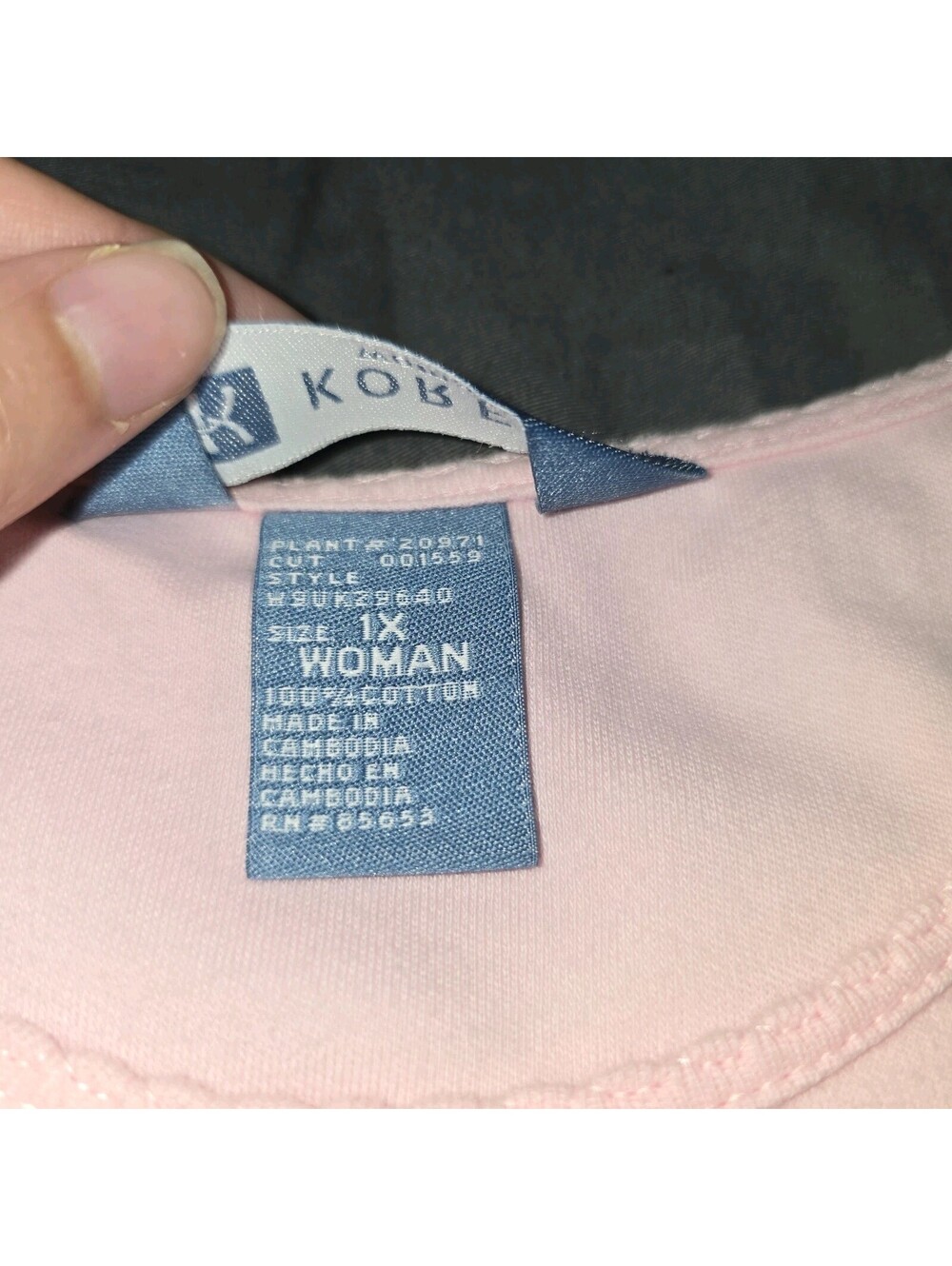 Koret Pastel Pink 1X Sleeveless Cotton Round Neck Tank Top - Picture 6 of 6